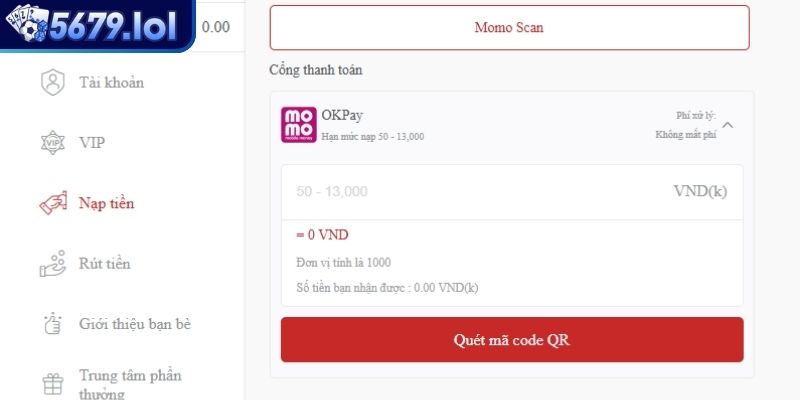 Chuyển khoản qua Momo